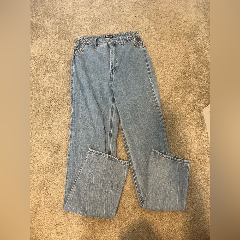 PLAYBOY jeans with adjustable chains on side STRAIGHT LEG